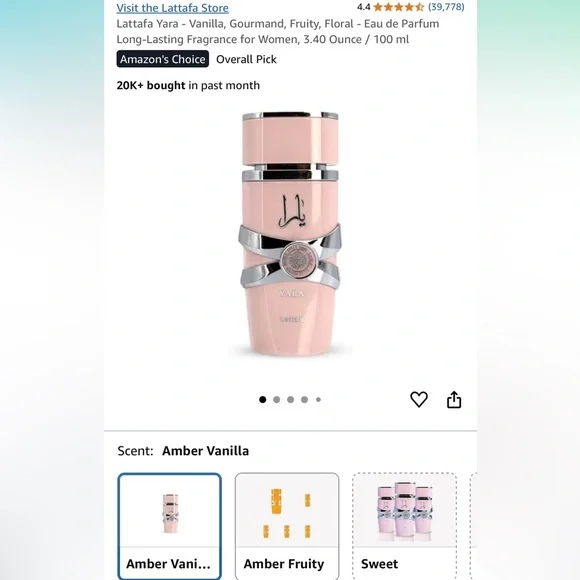 Lattafa Yara - Amber Vanilla Perfume 3.4 fl oz - Picture 2 of 4